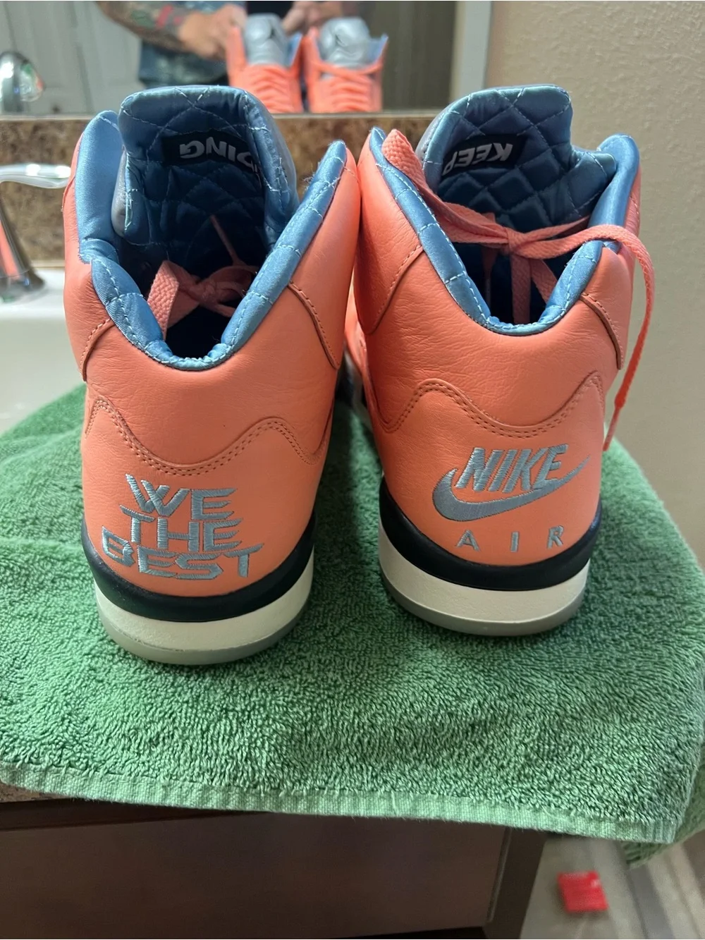 Jordan 5 retro DJ Khaled Mid-Top Sneakers in Coral Pink with Gray Tongue no box